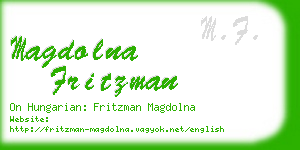 magdolna fritzman business card